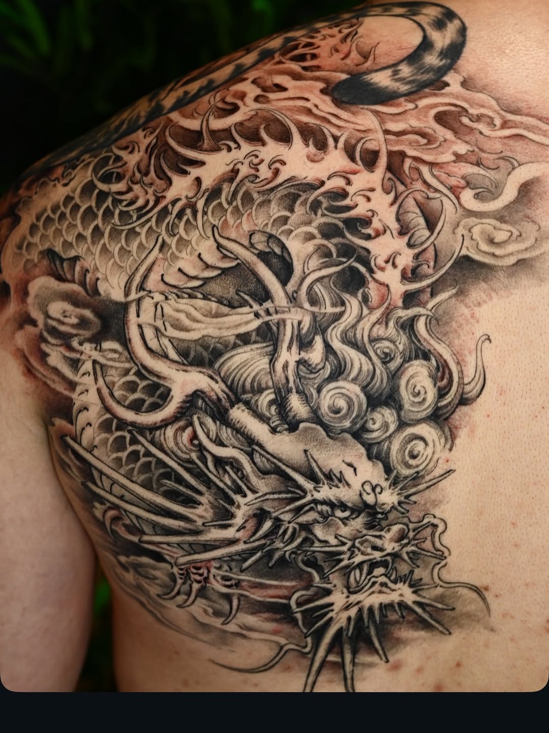 Tattoo by @evian_tat โ japanese_irezumi, black_and_grey