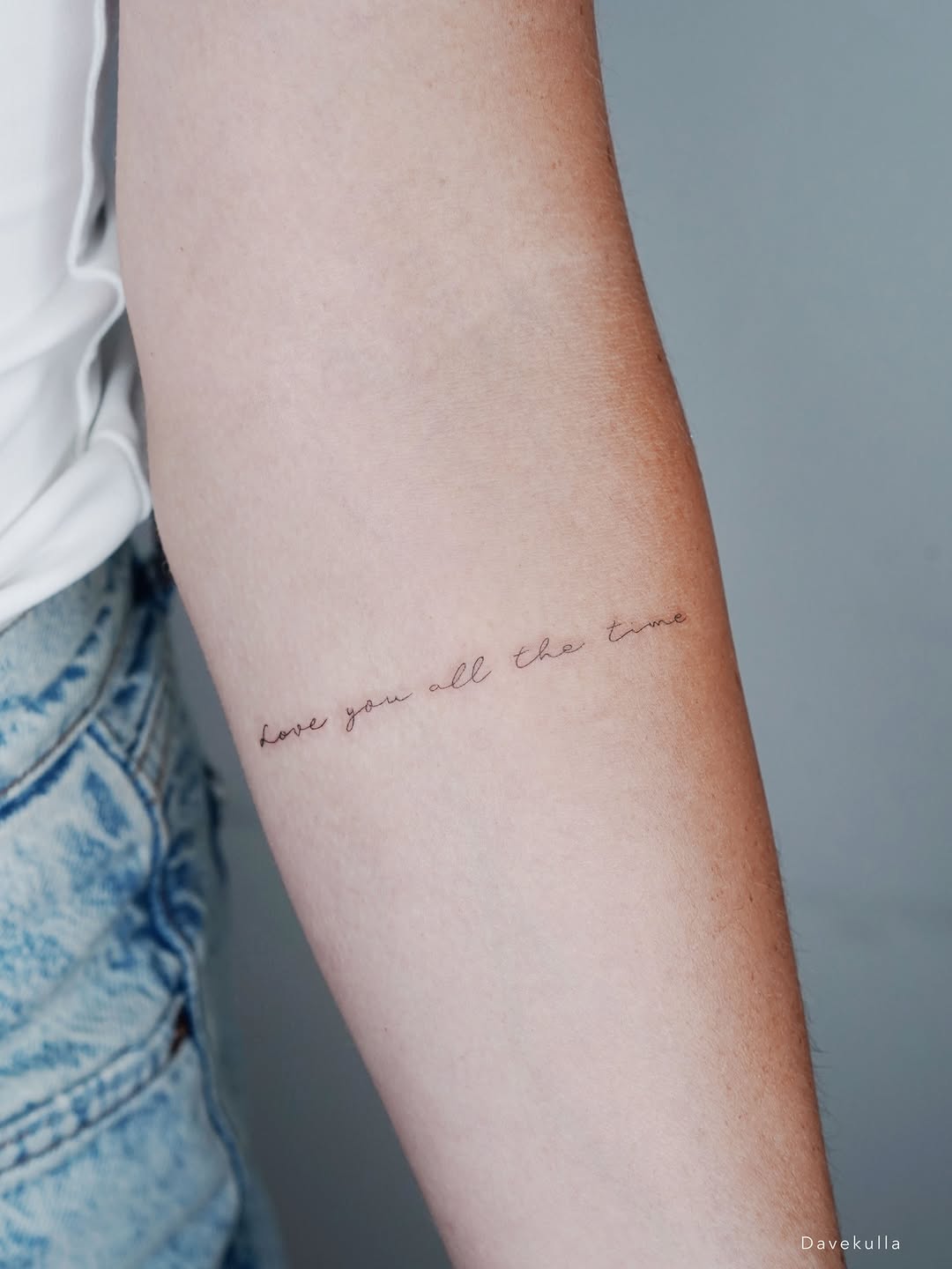 Tattoo by @davekulla.tattoo — fine_line, lettering_script