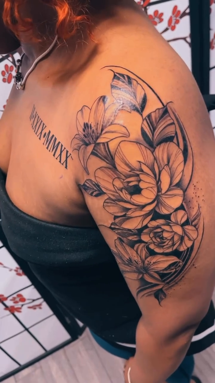 Tattoo by @mk.tattin — fine_line, black_and_grey