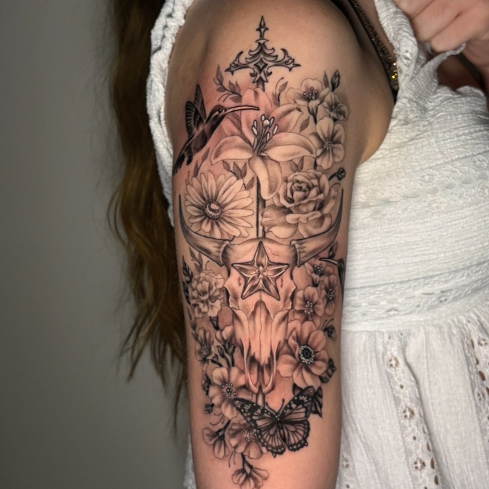 Tattoo by @hbones_artistry — realism, black_and_grey