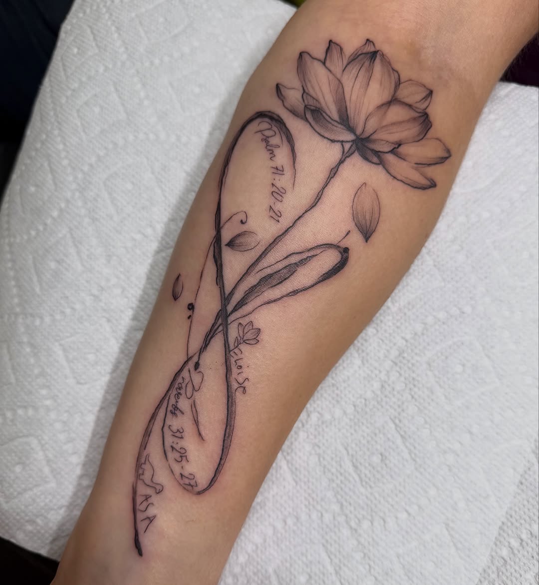 Tattoo by @danifriedtattoos — fine_line, lettering_script