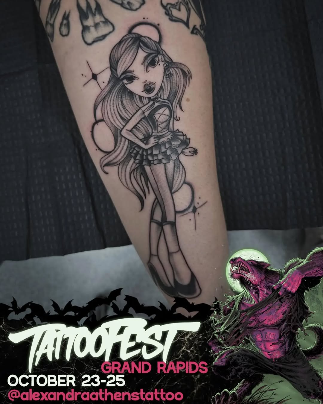 Tattoo by @alexandraathenstattoo — new_school, black_and_grey