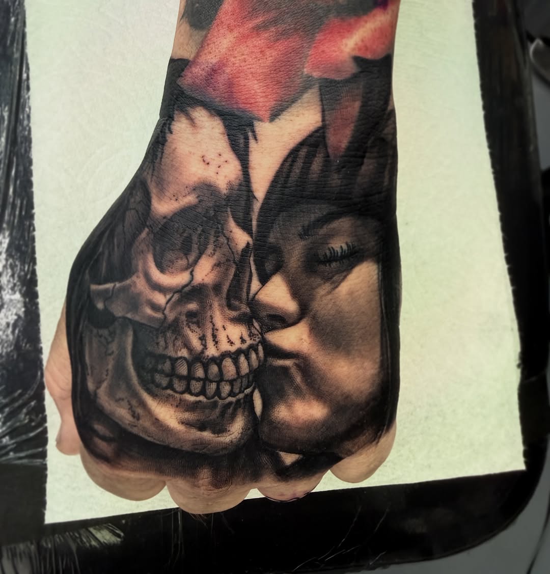 Tattoo by @dakcasetattoos — realism, black_and_grey