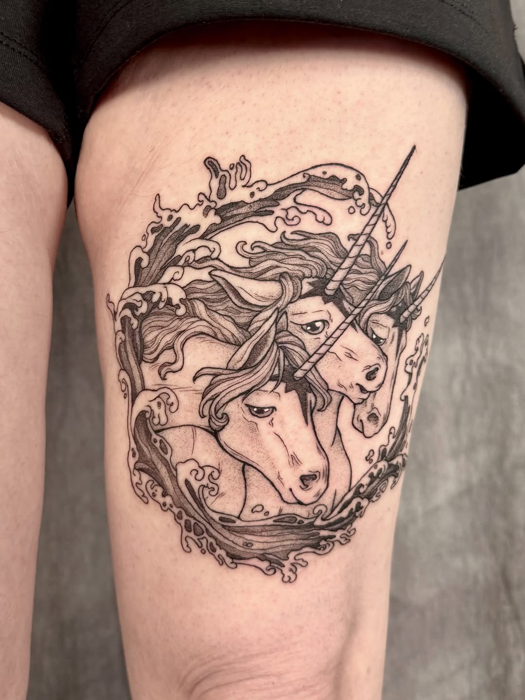 Tattoo by @hillary_blair — illustrative, black_and_grey