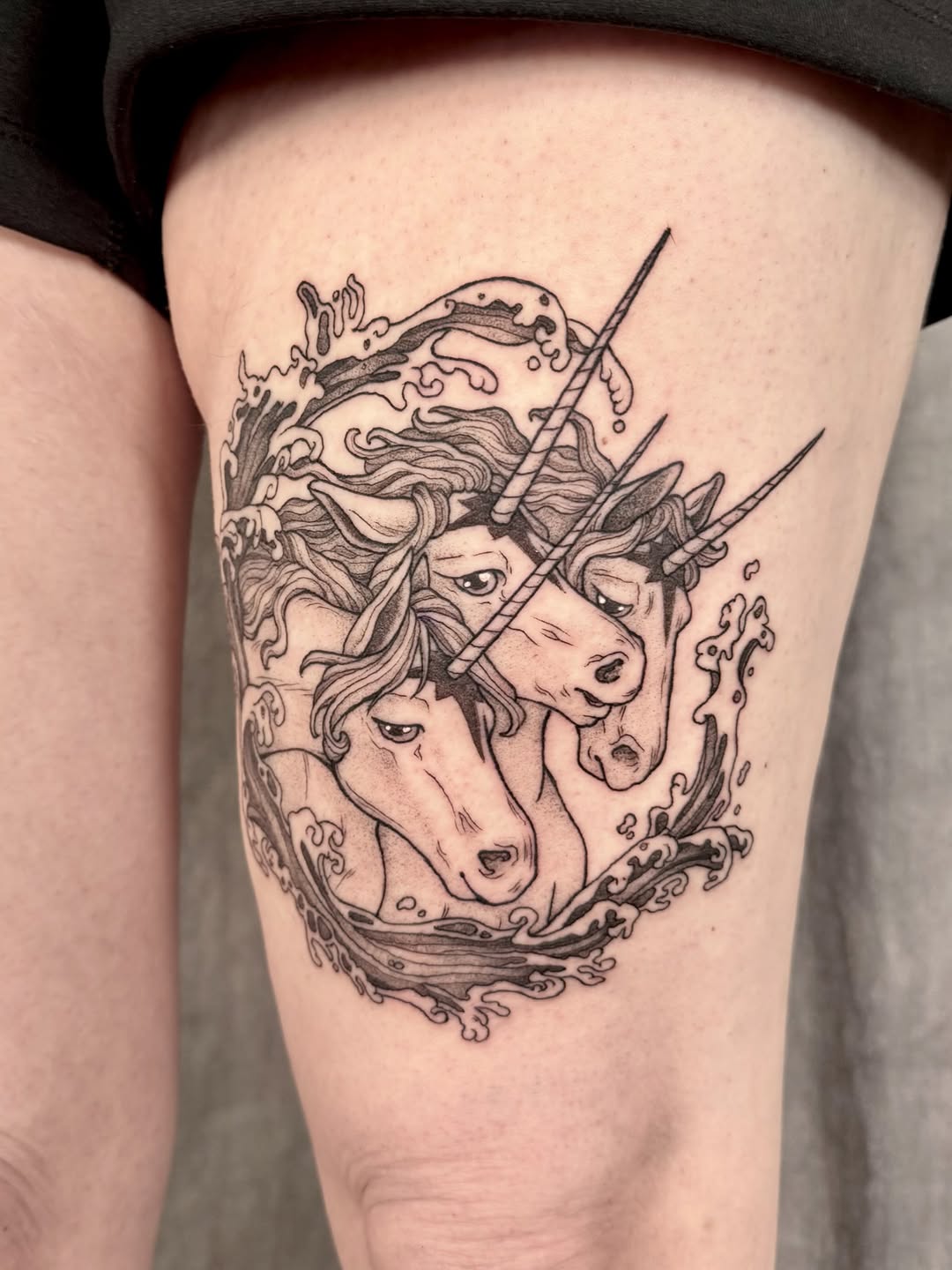Tattoo by @hillary_blair — illustrative, black_and_grey
