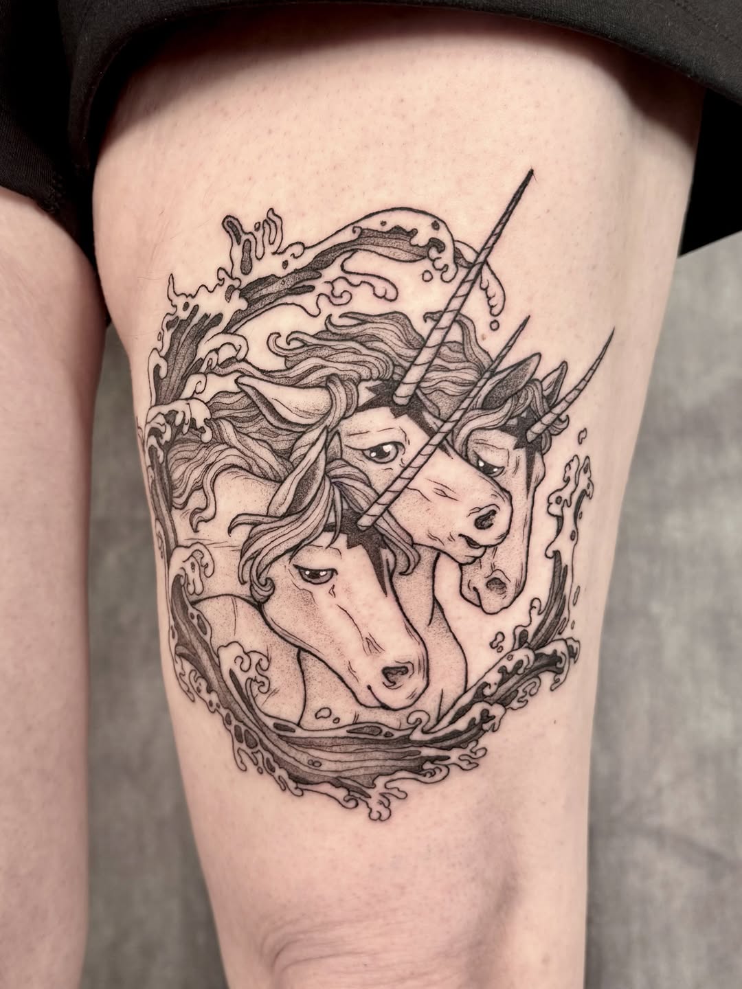 Tattoo by @hillary_blair — illustrative, black_and_grey