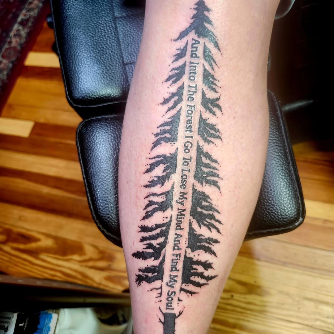 Tattoo by @rockinr33d.tattoos — illustrative, lettering_script