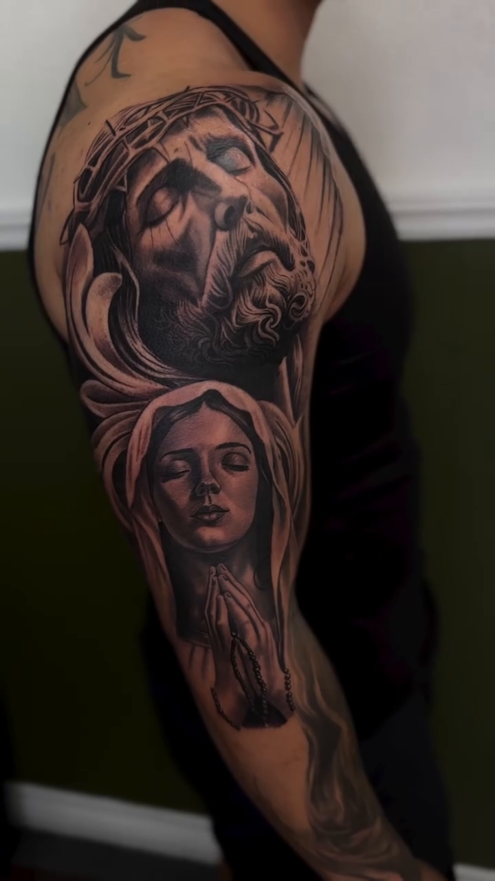 Tattoo by @ibleedink_tattoos โ realism, black_and_grey