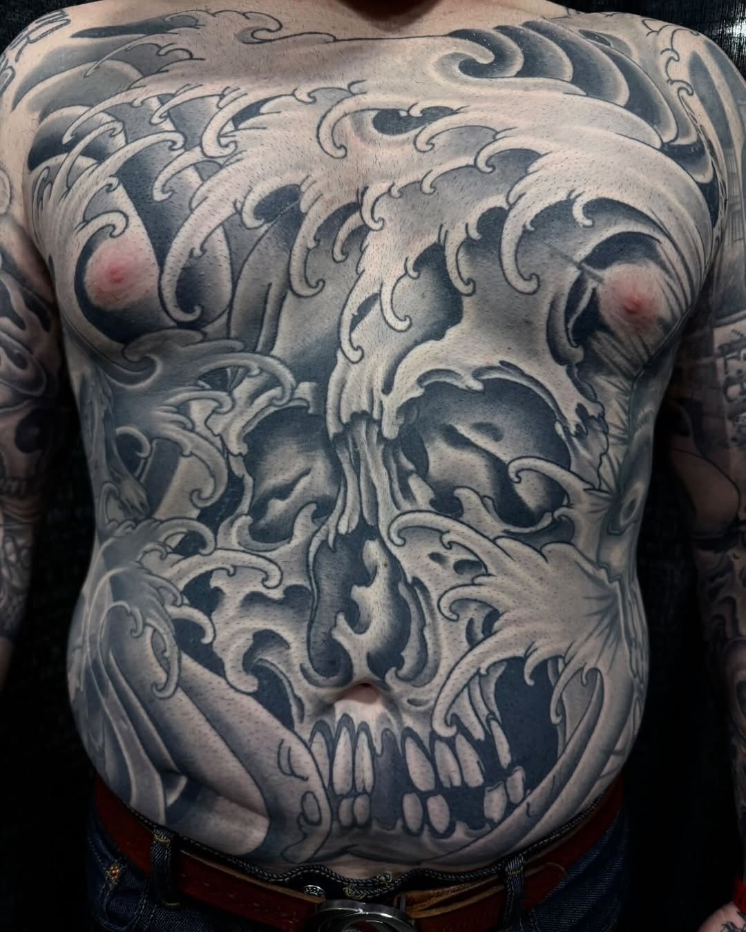 Tattoo by @mikegodfrey โ japanese_irezumi, black_and_grey