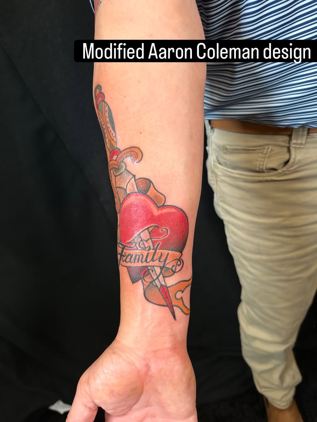 Tattoo by @electricunicorn — american_traditional, lettering_script
