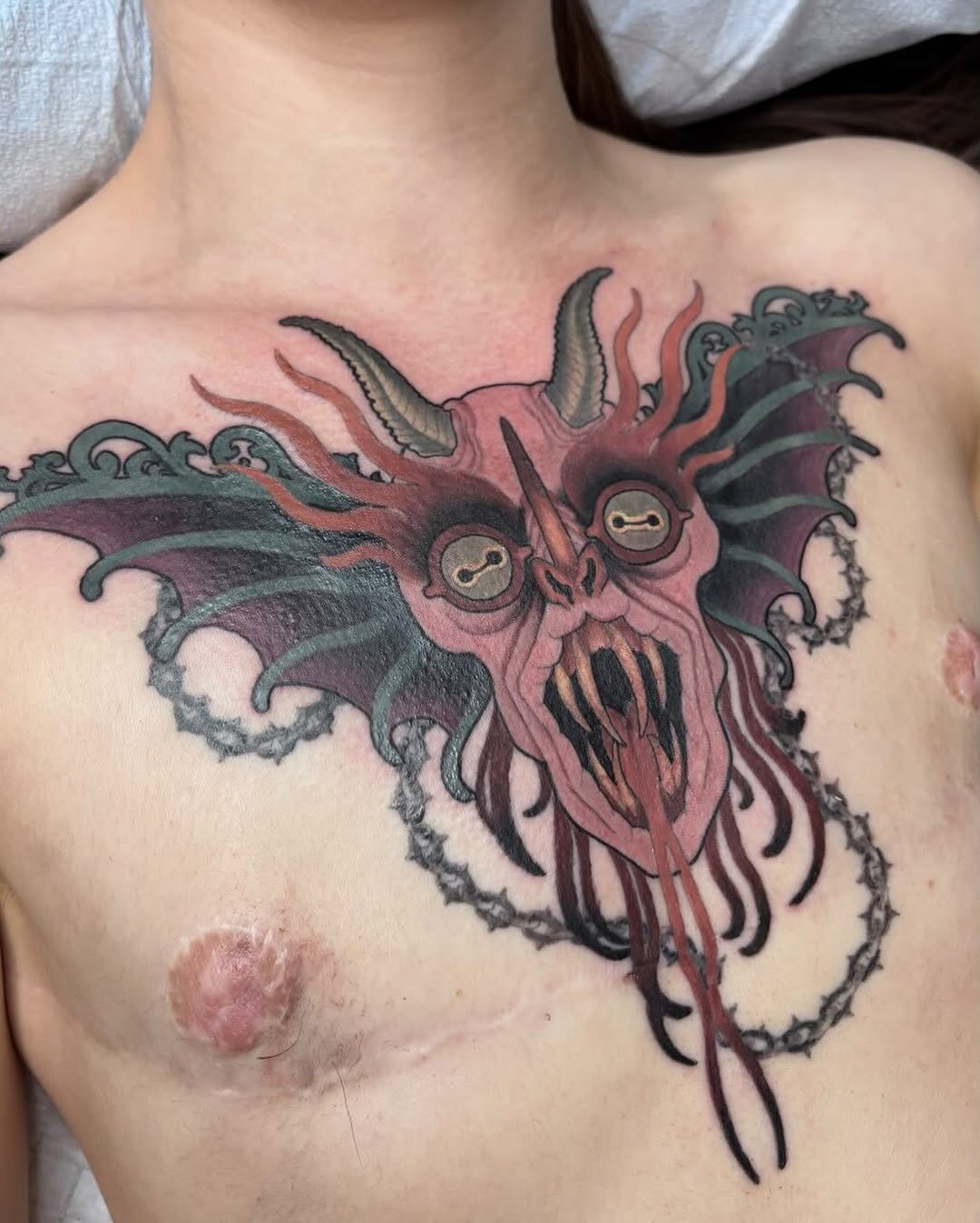 Tattoo by @kaylieseaver — dark_realism, trash_polka