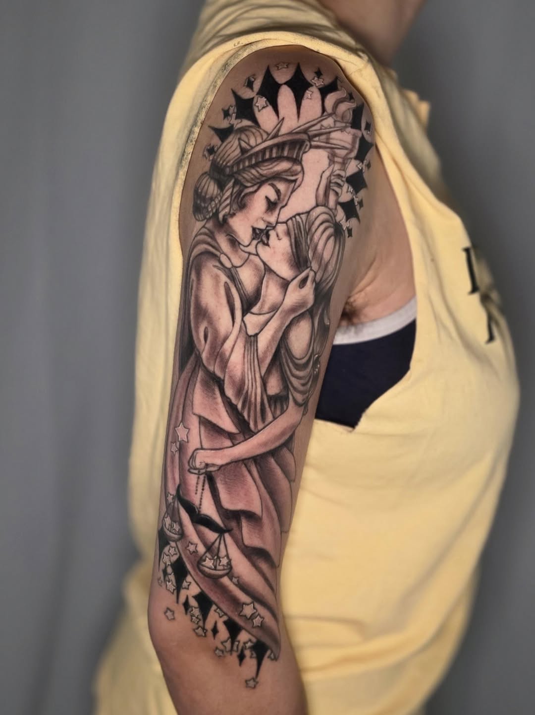 Tattoo by @aprilhightattoo — black_and_grey