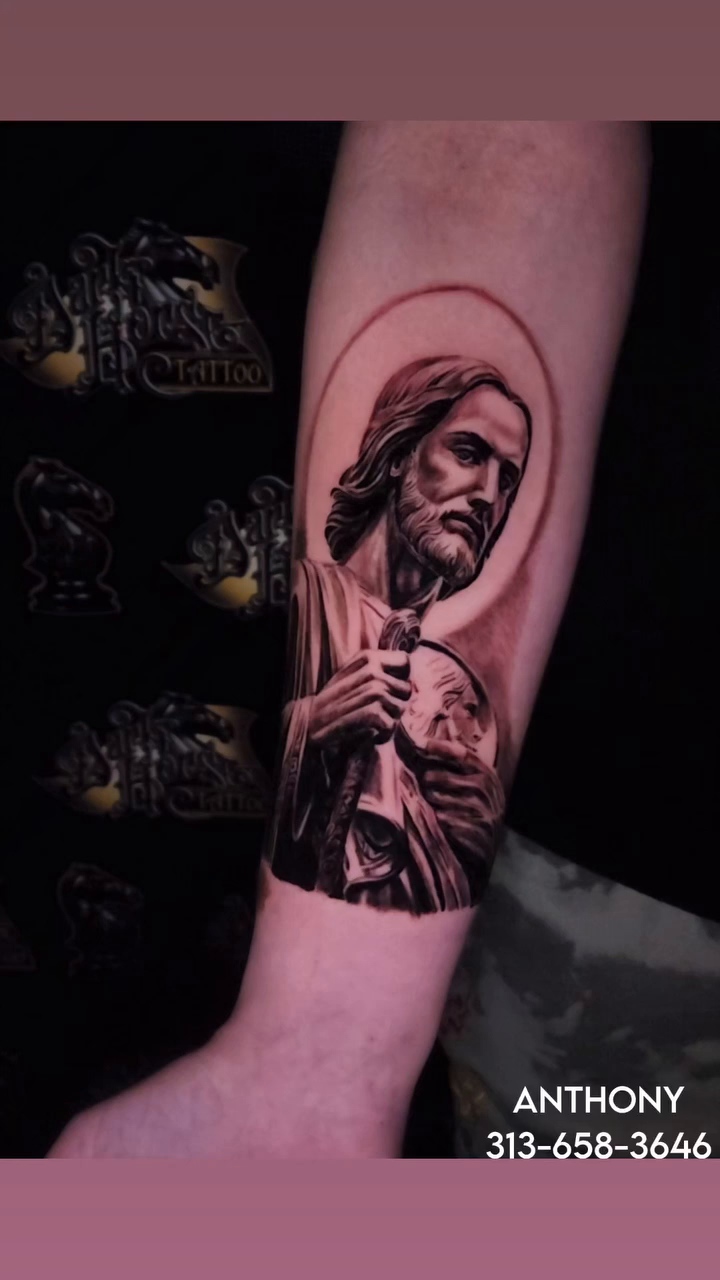 Tattoo by @antmantattoos — realism, black_and_grey