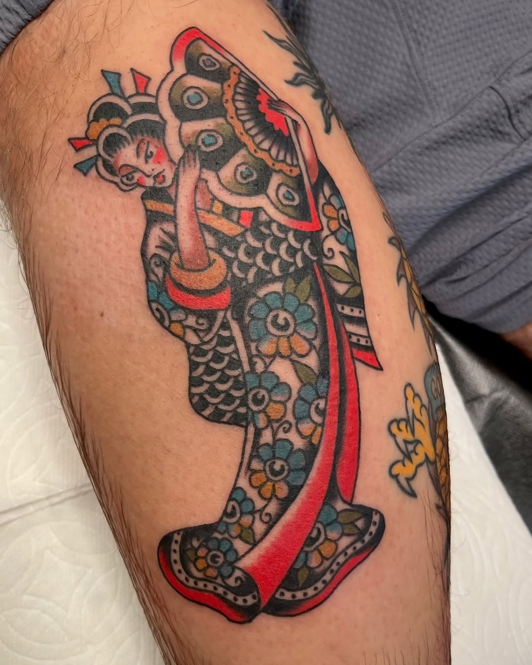 Tattoo by @tifftats — american_traditional, japanese_irezumi