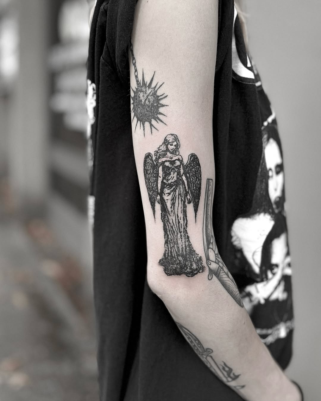Tattoo by @inkofahma — blackwork