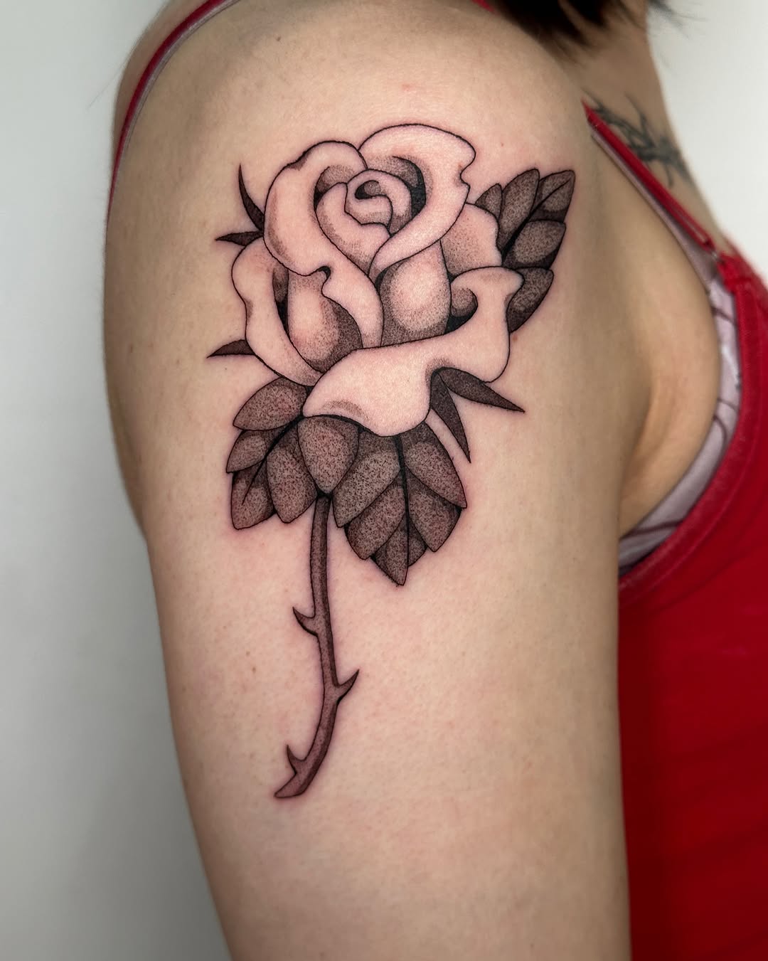 Tattoo by @tattoo.olive — black_and_grey, dotwork