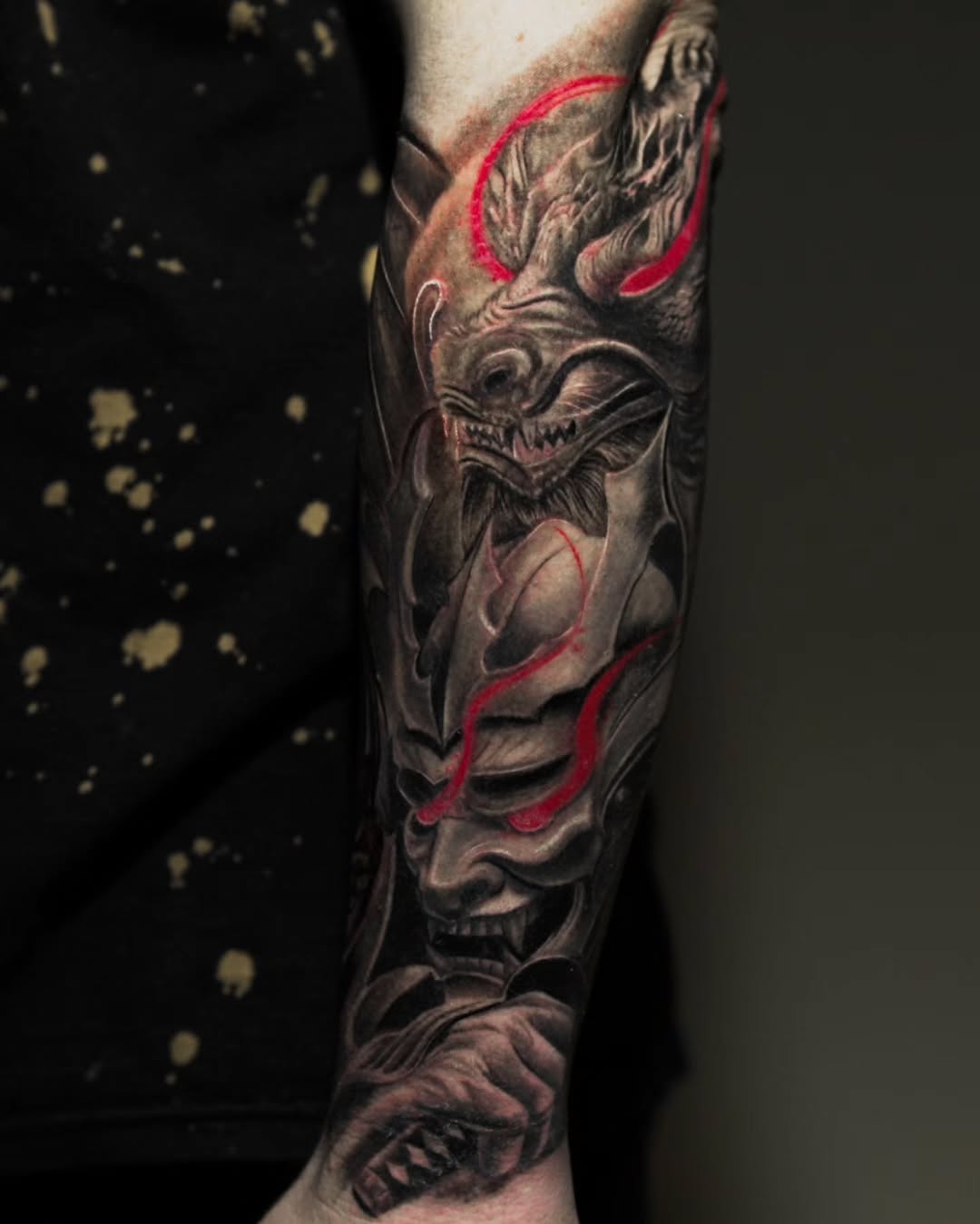 Tattoo by @baxttertattoo β black_and_grey, dark_realism