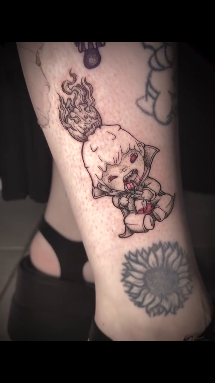Tattoo by @spikes.and.daisies — anime