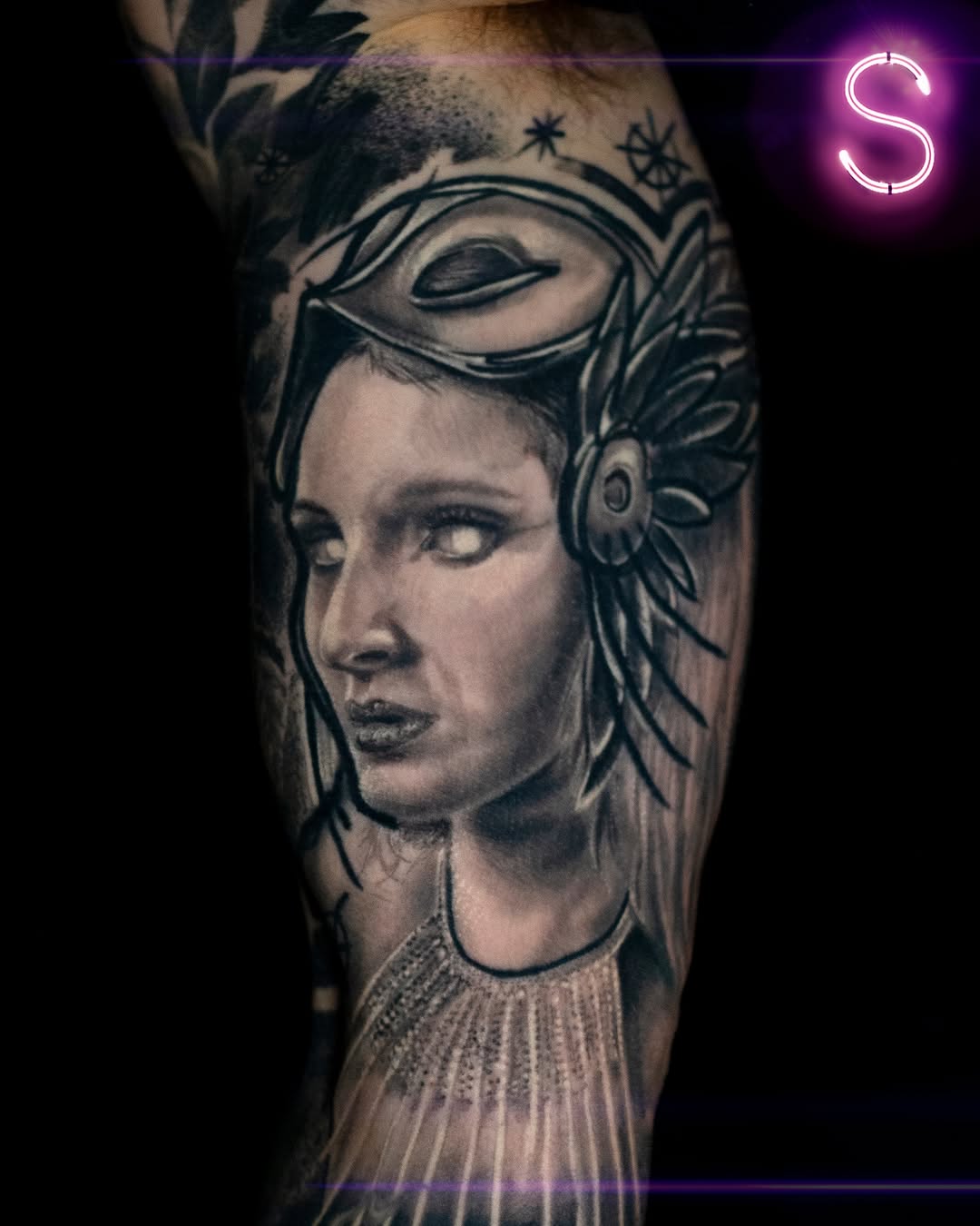 Tattoo by @mrsassy_tattoos — realism, black_and_grey