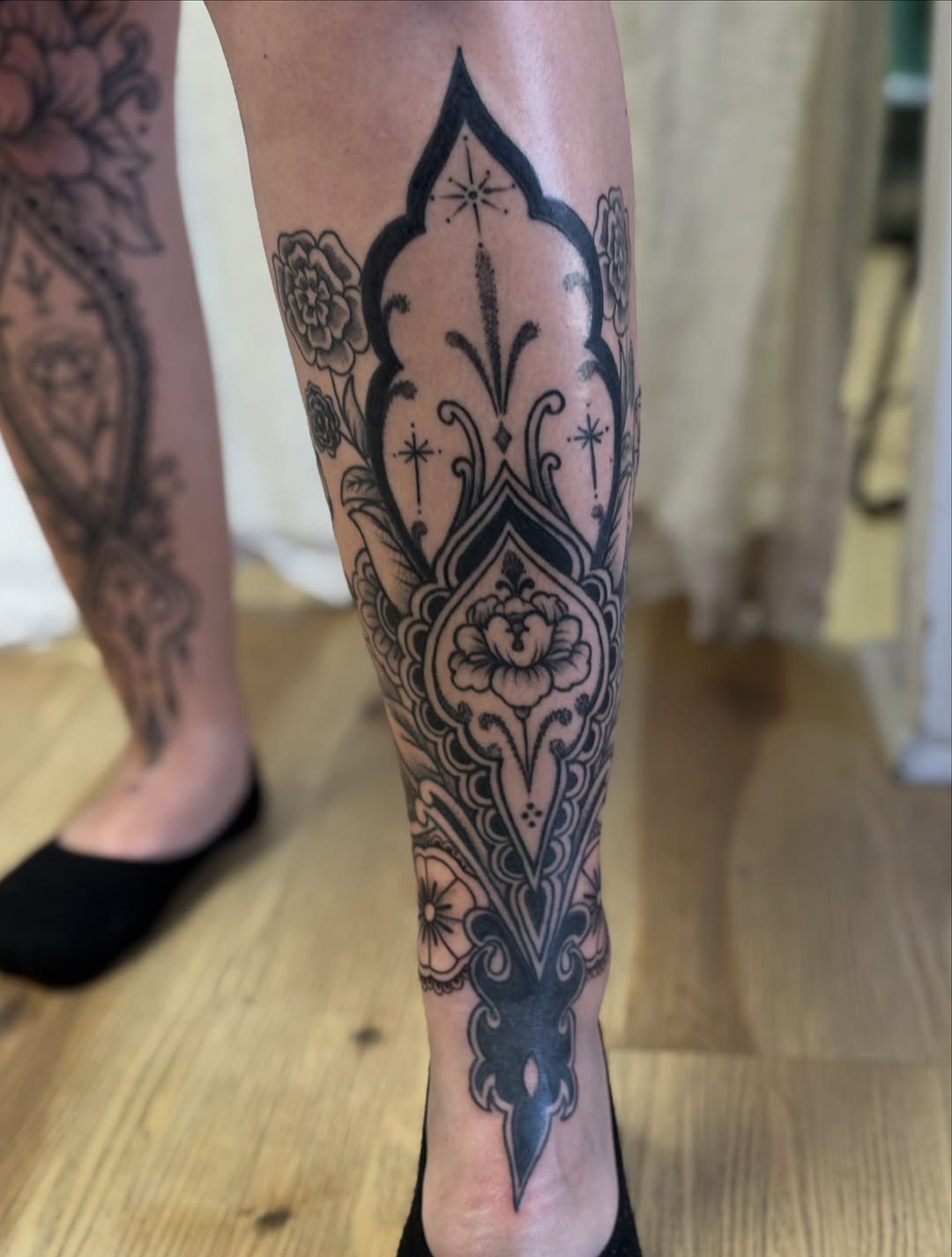 Tattoo by @faithdelasand.tattoos — blackwork, ornamental