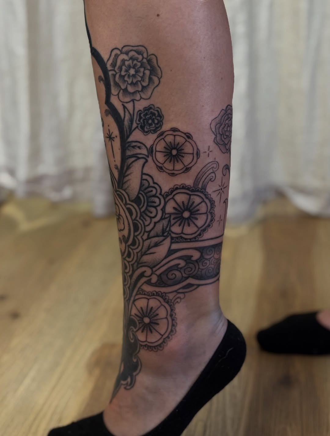 Tattoo by @faithdelasand.tattoos — black_and_grey