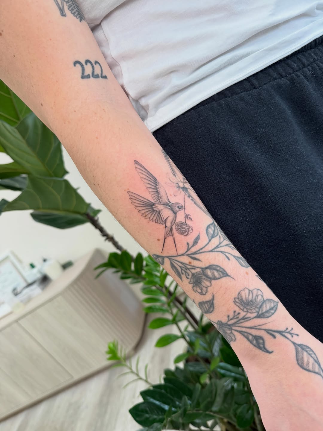 Tattoo by @peachytats.atl โ fine_line, black_and_grey