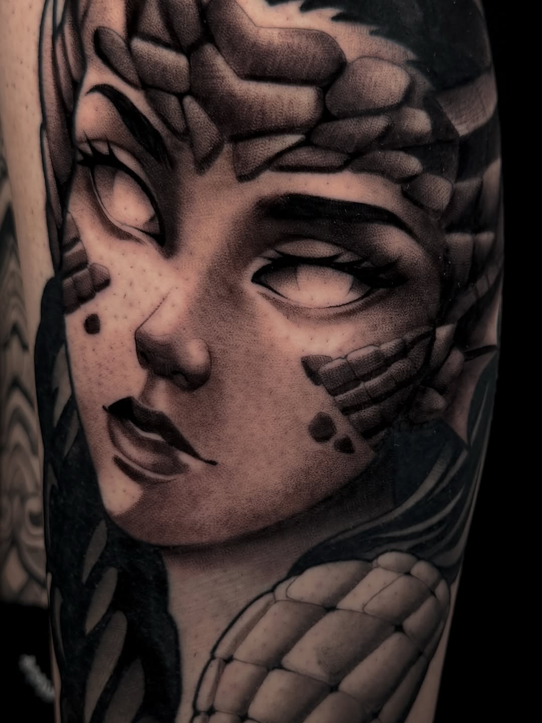 Tattoo by @cvaldestattoos — realism, black_and_grey