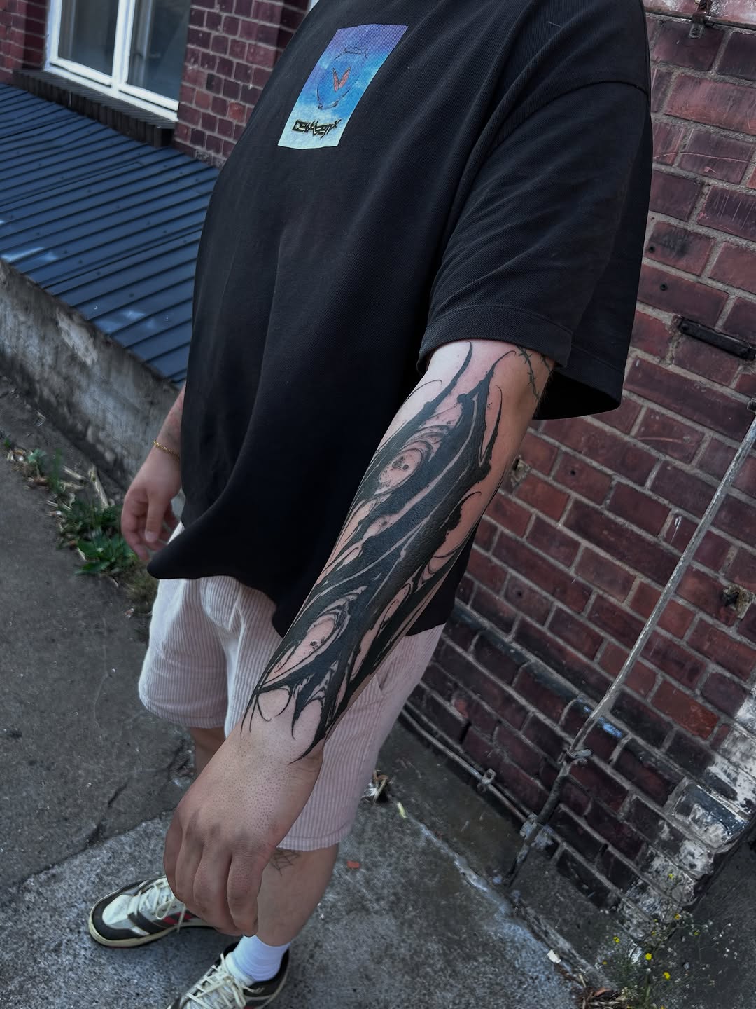 Tattoo by @_vants__ — blackwork, trash_polka