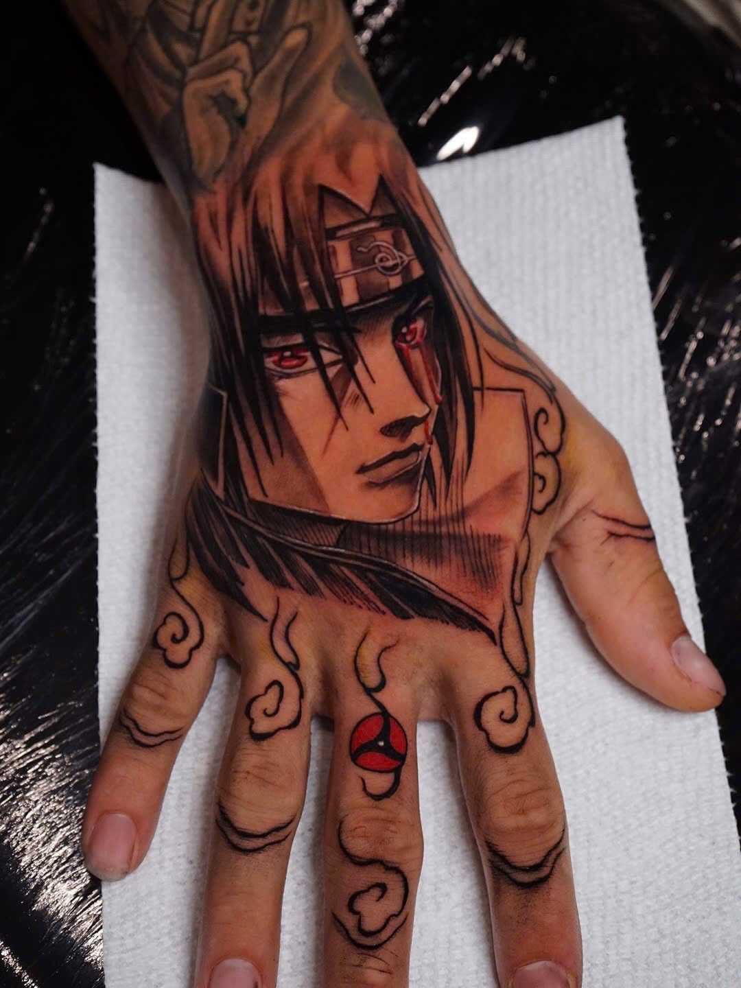 Tattoo by @tuantran.ink — anime, black_and_grey
