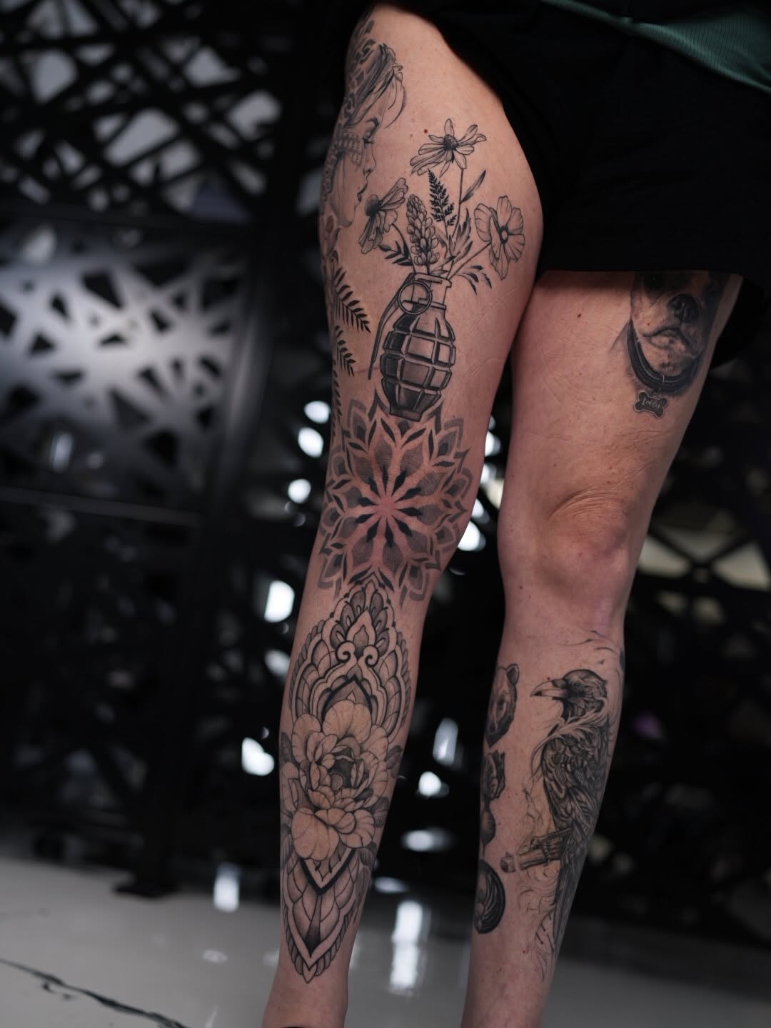 Tattoo by @d.vancasso.ink — black_and_grey, illustrative
