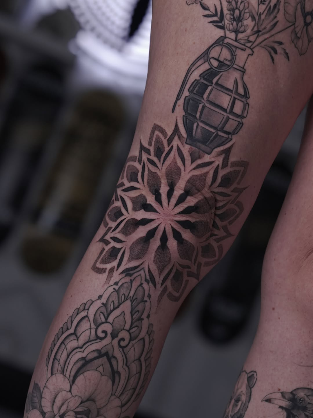 Tattoo by @d.vancasso.ink — blackwork, illustrative