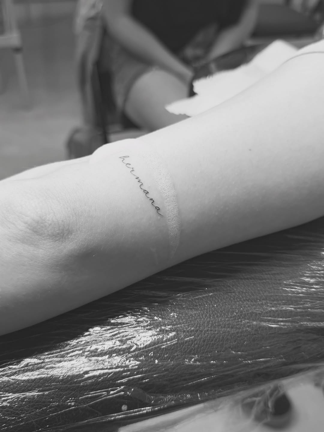 Tattoo by @elliemay.tatts โ lettering_script, fine_line