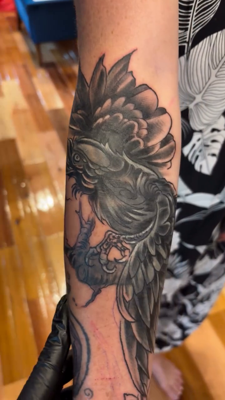 Tattoo by @komfort — black_and_grey