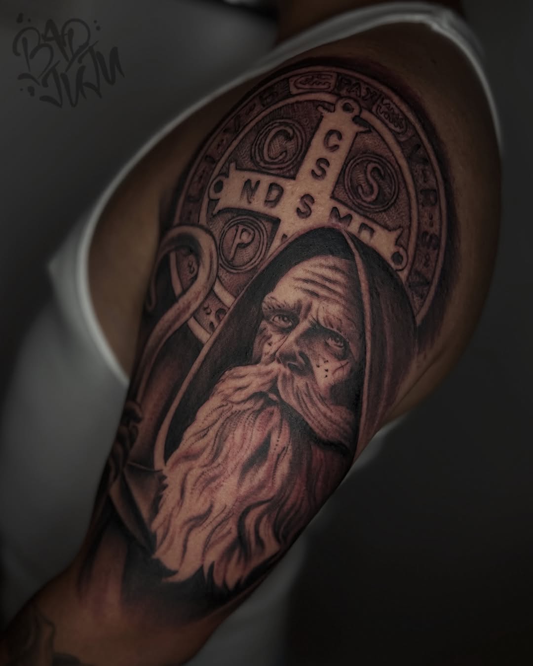 Tattoo by @badjujutattoo β realism, black_and_grey