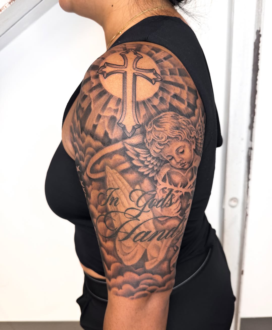 Tattoo by @nudylicioustattoos — black_and_grey, lettering_script