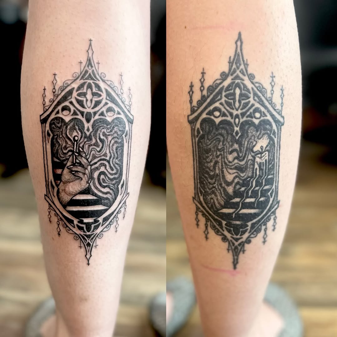 Tattoo by @shleeuhzahshade — blackwork