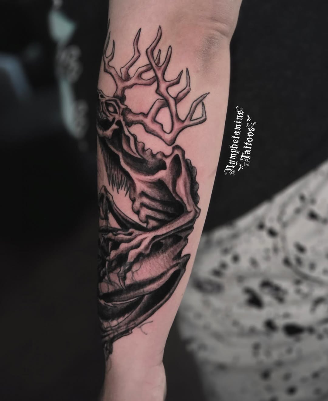 Tattoo by @nymphetamine_tattoos β dark_realism, blackwork