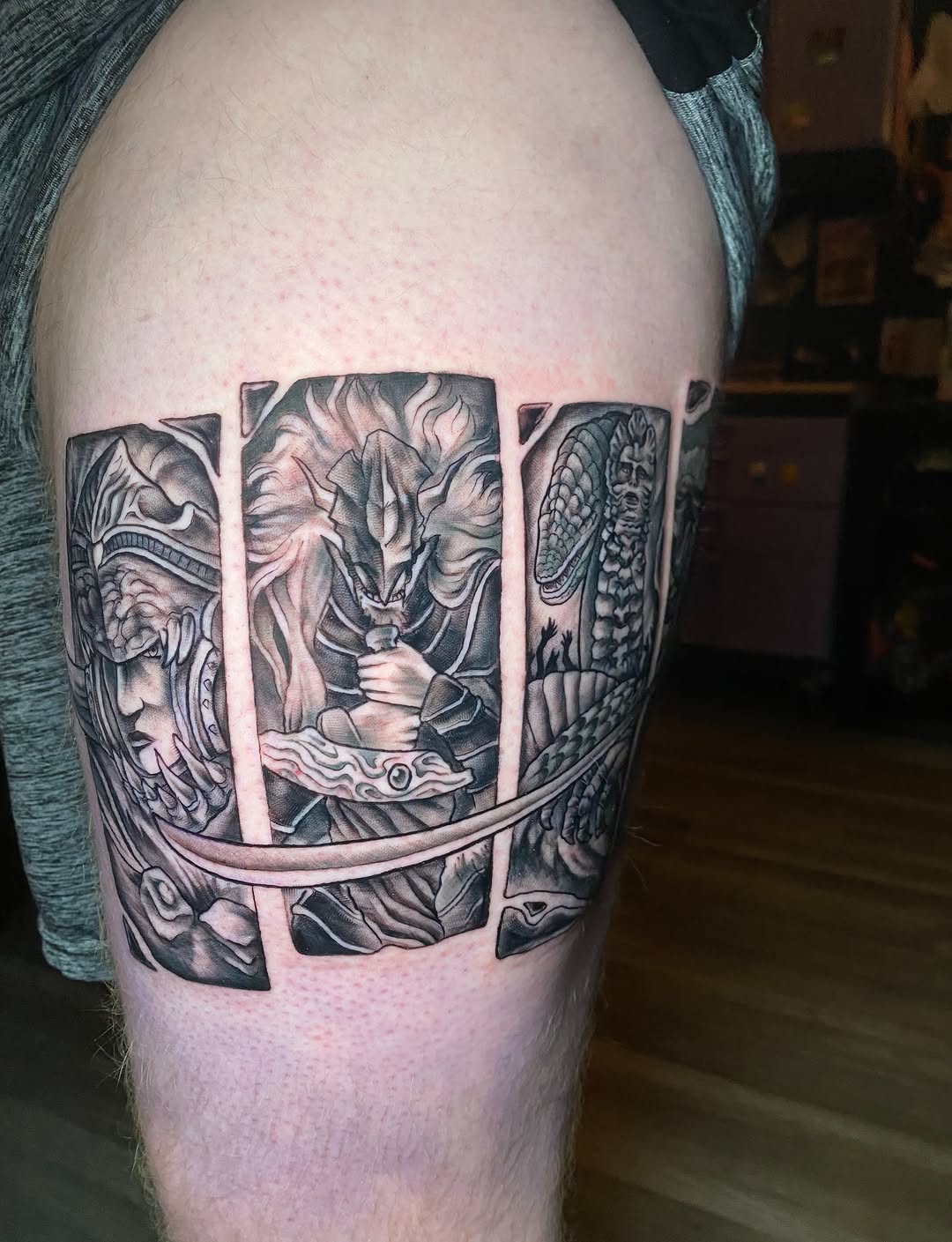 Tattoo by @tatumtatss — blackwork, illustrative