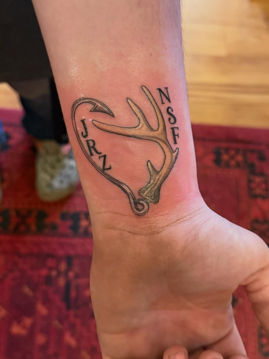 Tattoo by @hatchetfoot_art — lettering_script, black_and_grey