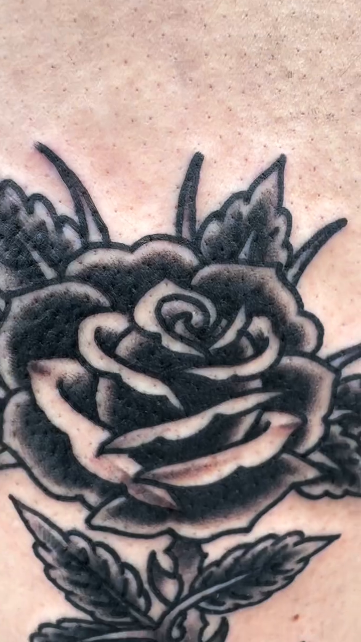 Tattoo by @thepinkmanther — american_traditional, black_and_grey