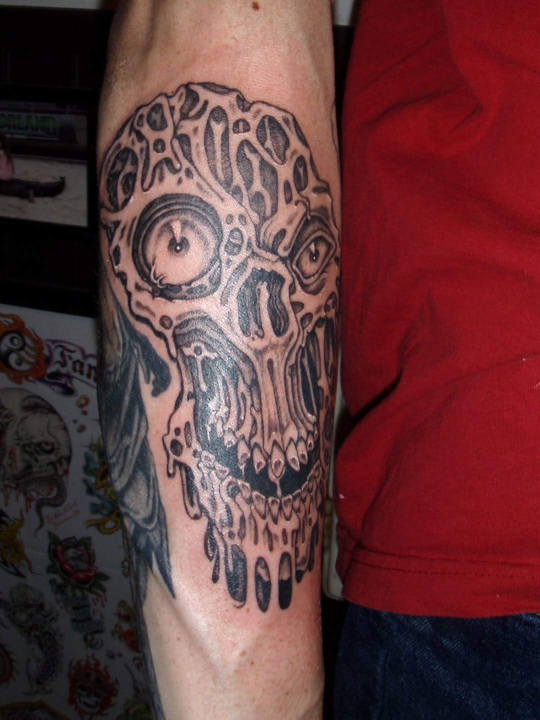 Tattoo by @fried_world — black_and_grey, dark_realism