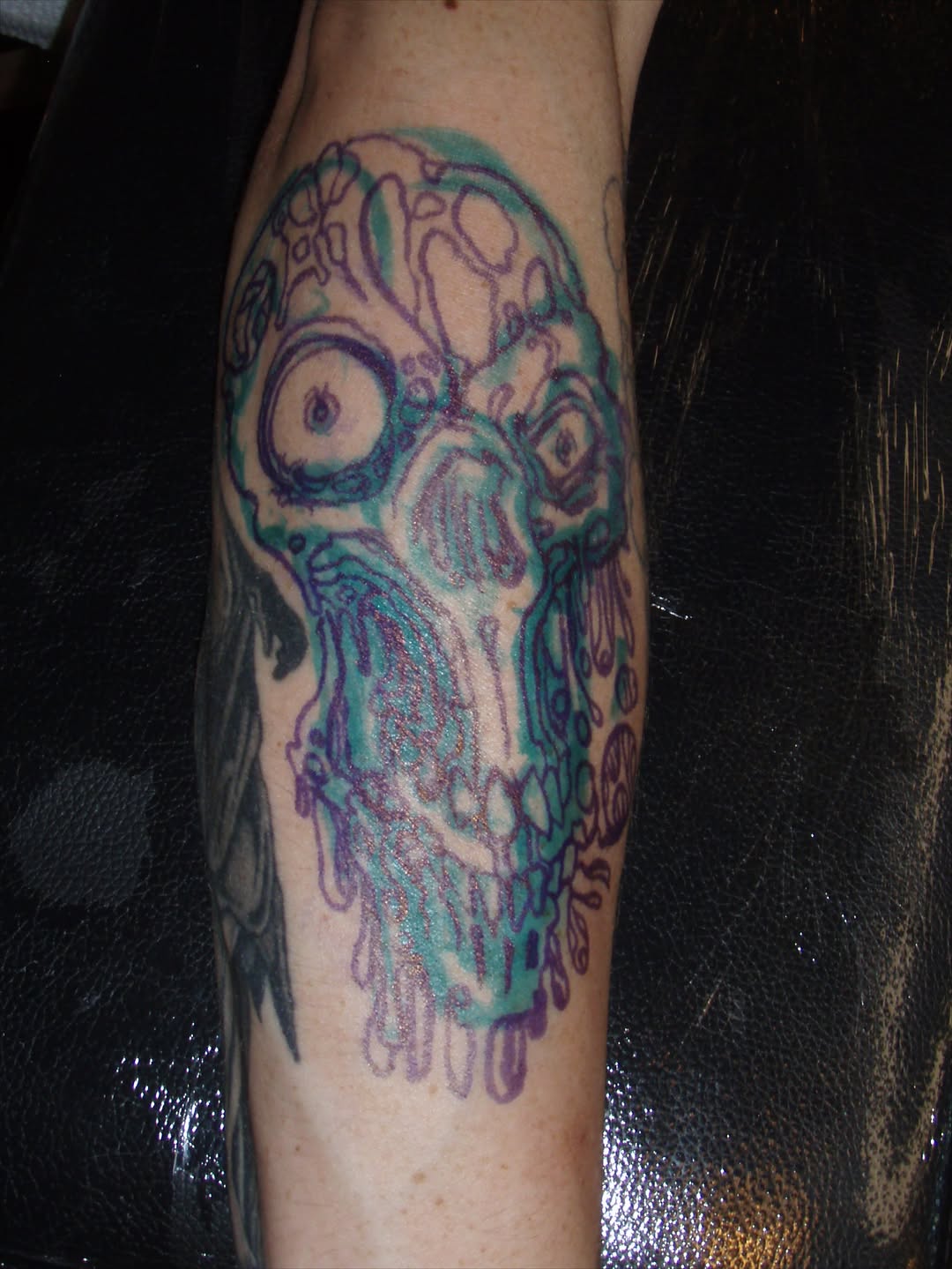 Tattoo by @fried_world — dark_realism, trash_polka