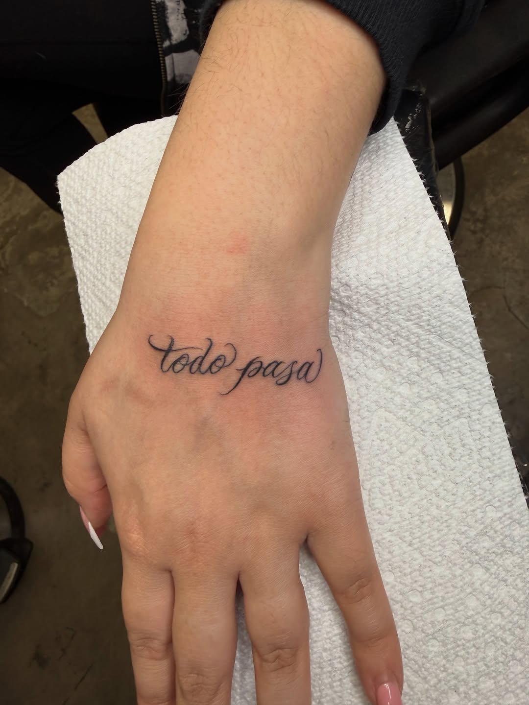 Tattoo by @dtxtattoos โ lettering_script, fine_line