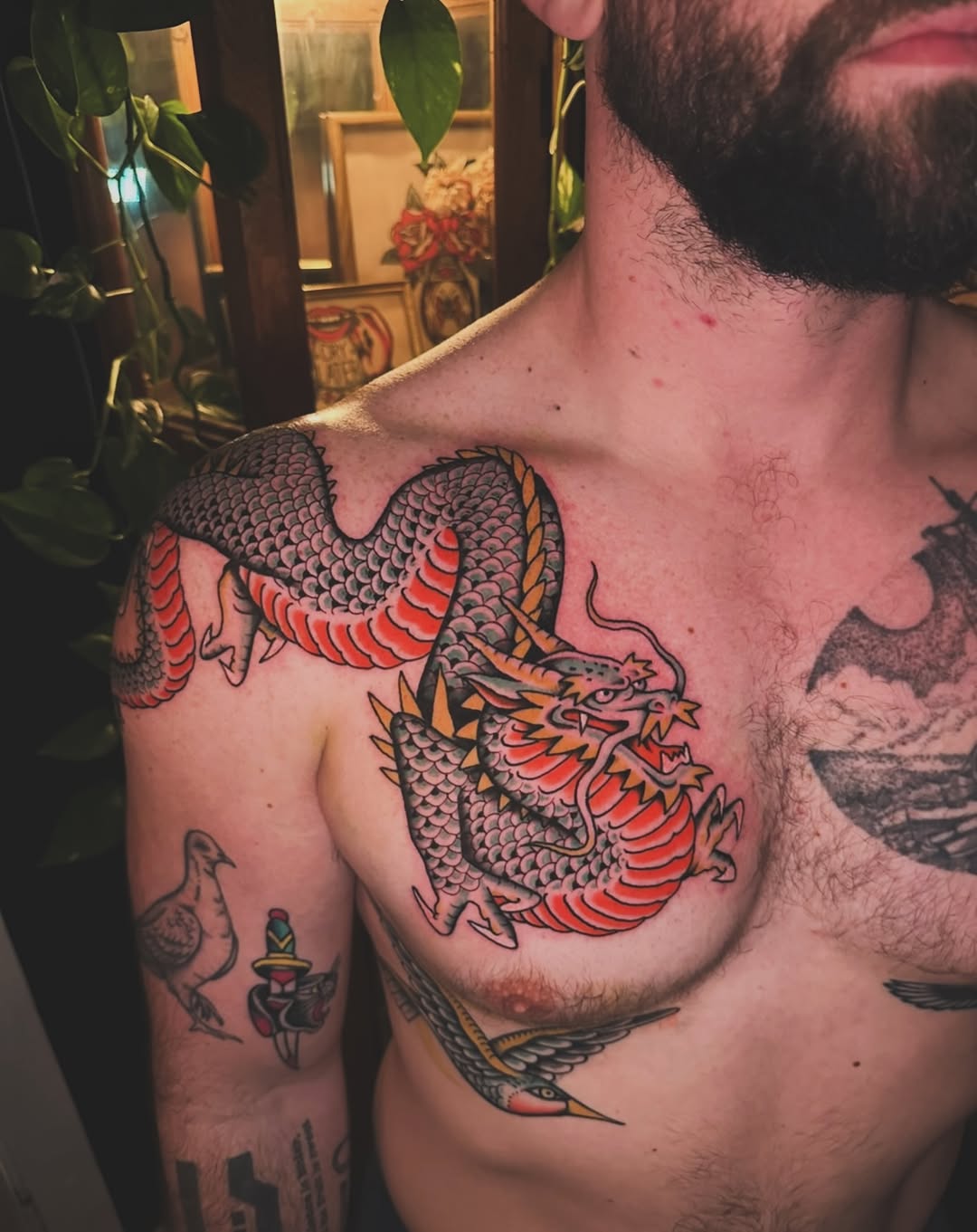 Tattoo by @maxpete — japanese_irezumi, american_traditional