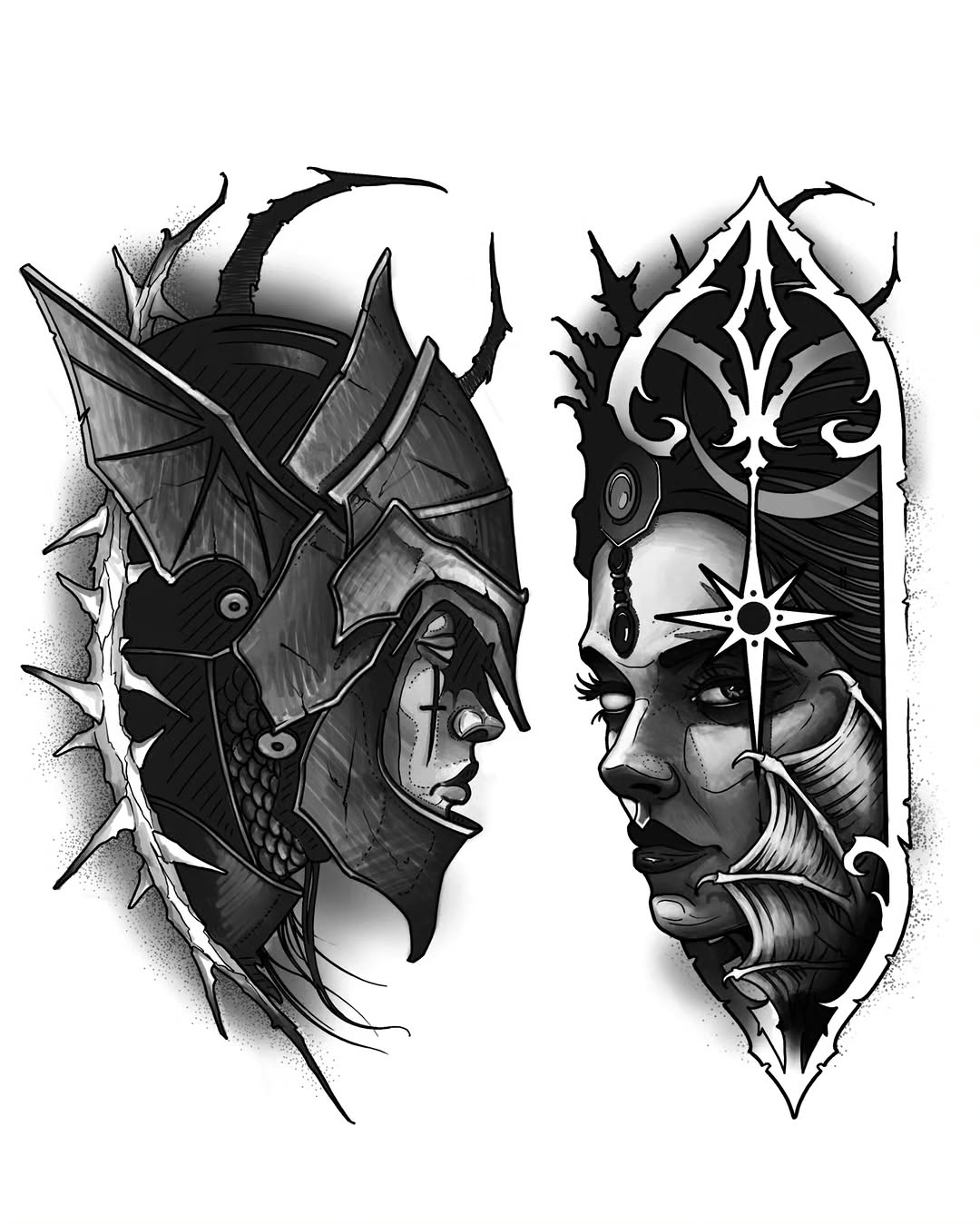 Tattoo by @v_affliction β black_and_grey, dark_realism
