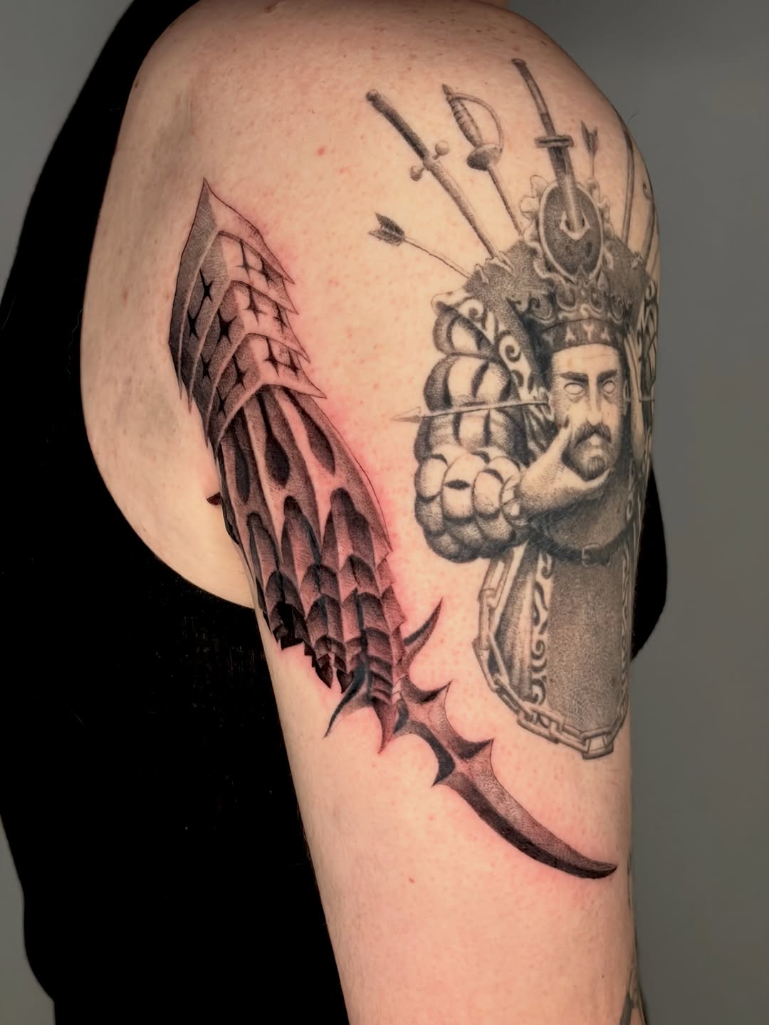 Tattoo by @goonsillustrationz โ realism, black_and_grey
