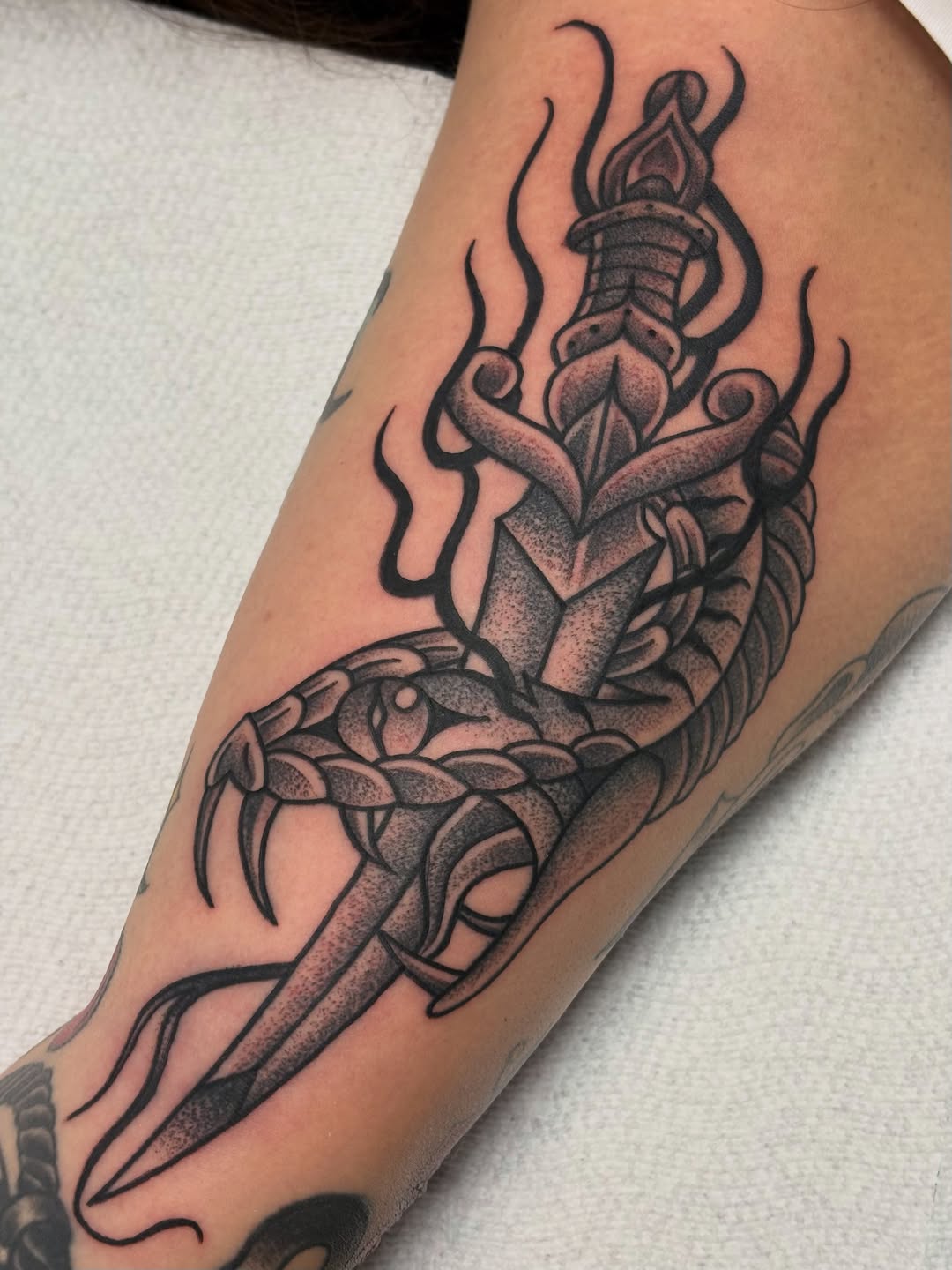 Tattoo by @trustydizon — american_traditional, black_and_grey