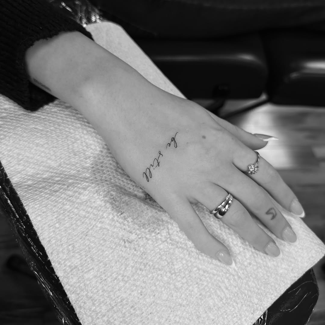 Tattoo by @leotattooartist β fine_line, lettering_script
