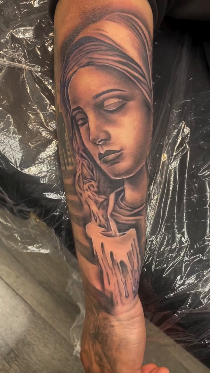 Tattoo by @rob_g_tattoos — black_and_grey, realism
