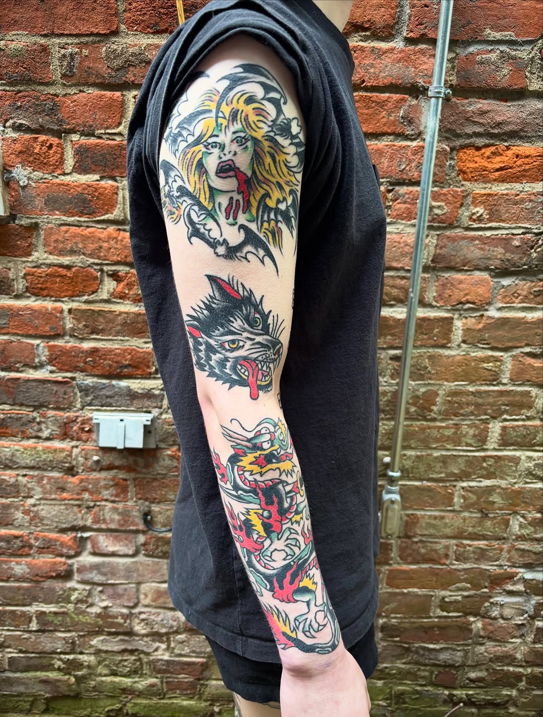 Tattoo by @alexsublett_tattoo โ american_traditional, japanese_irezumi